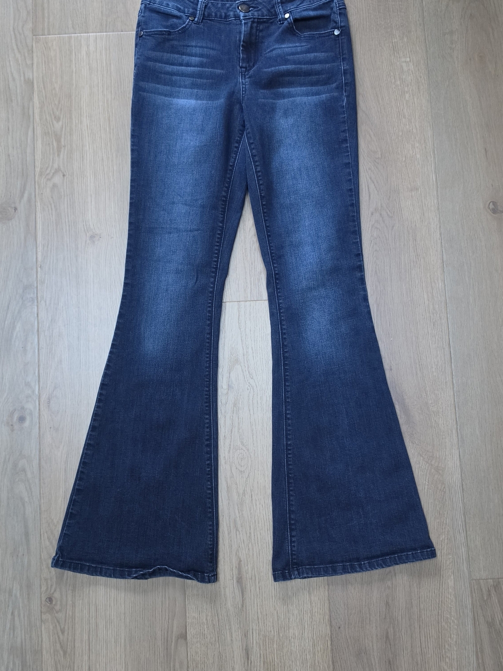 1822 Denim Flare Jeans Size 28 Dark Wash High Rise Stretch 31" Inseam